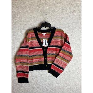 Nordstrom BP Long Sleeve Cardigan Crop Striped Sweater Size Medium New w…